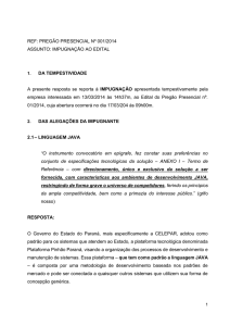 REF: PREGÃO PRESENCIAL Nº 001/2014 ASSUNTO
