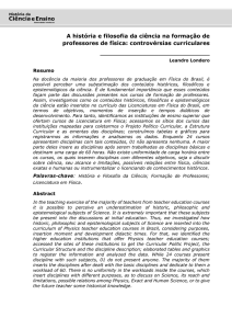 A história e filosofia da ciência na formação de professores de física