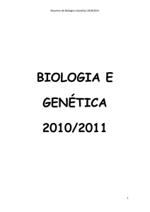 BIOLOGIA E GENÉTICA 2010/2011