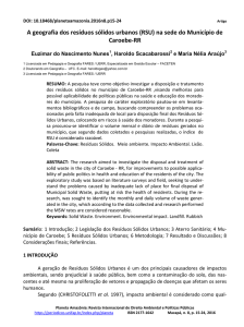 A geografia dos resíduos sólidos urbanos (RSU) na sede do