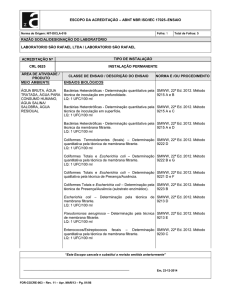 Visualizar Escopo de Acreditação deste Laboratório