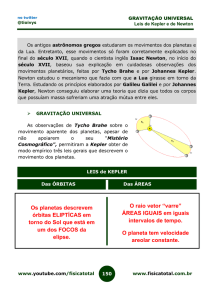 O raio vetor “varre” ÁREAS IGUAIS em iguais intervalos de tempo. O