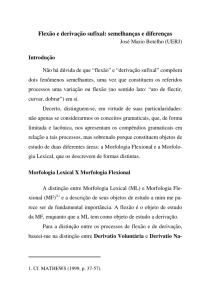 Flexão e derivação sufixal: semelhanças e diferenças