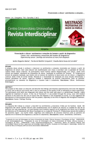 ISSN 2317-5079 Vivenciando o câncer: sentimentos e emoções