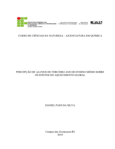 PERCEPÇÃO DE ALUNOS DO TERCEIRO ANO DO ENSINO