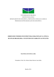 ordem dos termos em estruturas oracionais na língua de sinais