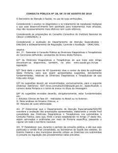 CONSULTA PÚBLICA Nº 28, DE 19 DE AGOSTO DE 2010 O