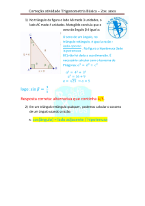 Correção atividade Trigonometria Básica – 2os. anos