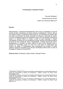 A FISIOTERAPIA NA ATENÇÃO PRIMÁRIA