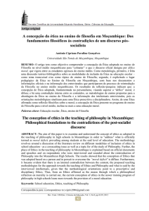 A concepção da ética no ensino de filosofia em Moçambique: Dos