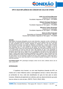 hpv e sua influência no câncer de colo de útero