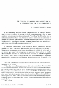 FILOSOFIA, PRAXIS E HERMENÊUTICA: A PERSPECTIVA DE H.