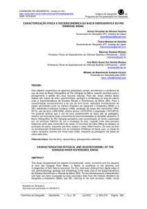 caracterização física e socioeconômica da bacia hidrográfica do rio