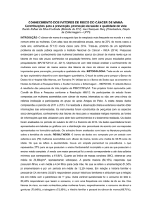 CONHECIMENTO DOS FATORES DE RISCO DO CÂNCER DE MAMA