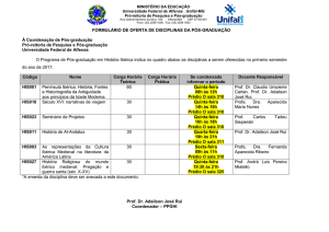 Formulário de oferta de disciplinas com dia e horário - Unifal-MG