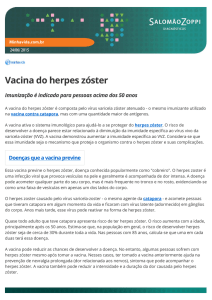 Indicações da vacina do herpes zóster