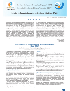E ditorial Rede Brasileira de Pesquisas sobre Mudanças
