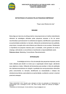 Estratégias Utilizadas pelas Pequenas Empresas