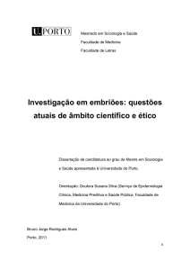 Investigação em embriões - Repositório Aberto da Universidade do