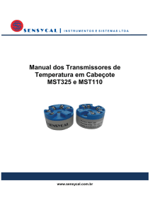 Manual dos Transmissores de Temperatura em Cabeçote MST325