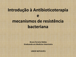 Introdução à Antibioticoterapia e mecanismos de resistência