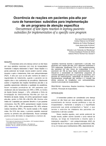 Ocorrência de reações em pacientes pós-alta por - Credesh