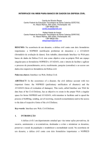 INTERFACE VIA WEB PARA BANCO DE DADOS DA DEFESA CIVIL