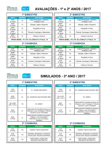 Calendário Avaliações 1º e 2º bim EM