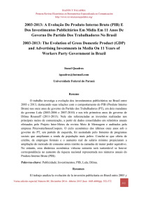 2003-2013: A Evolução Do Produto Interno Bruto