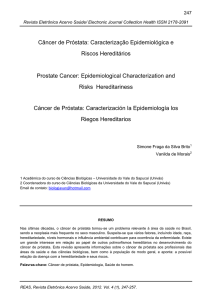 Câncer de Próstata: Caracterização Epidemiológica e Riscos