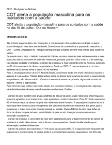 COT alerta a população masculina para os cuidados com a saúde