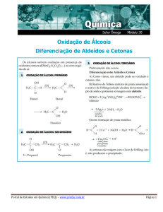 Oxidação dos Álcoois - Portal de Estudos em Química