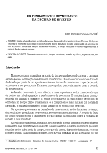 OS FUNDAMENTOS KEYNESIANOS DA DECISÃO DE INVESTIR