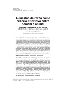 A questão da razão como critério distintivo entre homem e animal