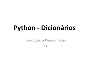 Dicionários - Introdução à Programação