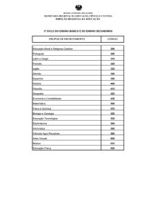 Educação Moral e Religiosa Católica 290 Português 300 Latim e