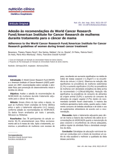 Adesão às recomendações do World Cancer Research Fund