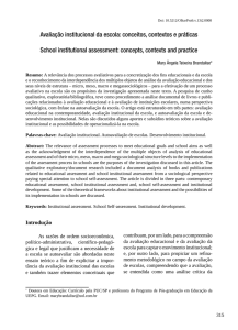 Avaliação institucional da escola: conceitos, contextos e práticas