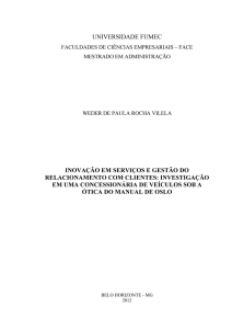 universidade fumec inovação em serviços e gestão do