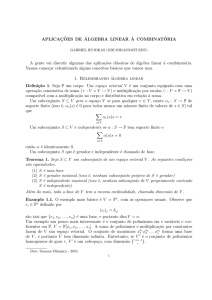 Aplicações de Álgebra Linear à combinatória