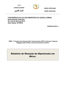 Relatório da Situação da Hipertensão em África i