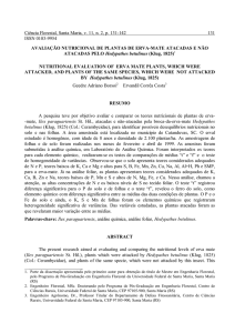 Avaliação nutricional de plantas de erva-mate atacadas e