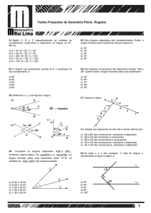 Testes Propostos de Geometria Plana: Ângulos