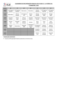 calendário de recuperação paralela do 6º ano ef a