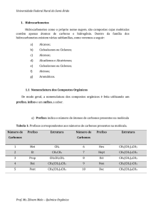 Química Orgânica 1. Hidrocarbonetos Hidrocarbonetos