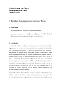 Medições e Erros - Universidade de Évora