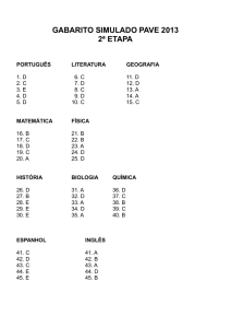 GABARITO SIMULADO PAVE 2013 2ª ETAPA