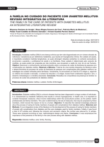62 RBCS A FAMíliA nO CuiDADO DO PACiEnTE COM DiAbETES