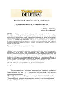 Os usos funcionais do verbo “dar”: Um caso de gramaticalização