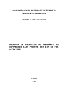 proposta de protocolo de assistência de enfermagem